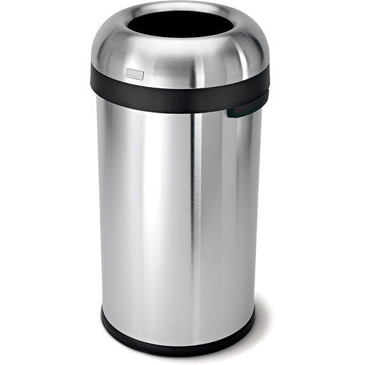 Bullet Open Bin Brushed Steel 60L