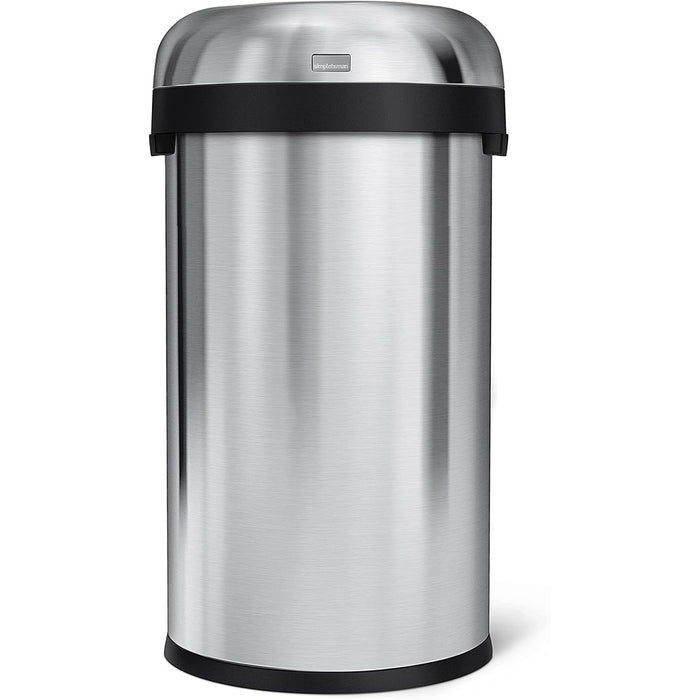 Bullet Open Bin Brushed Steel 60L