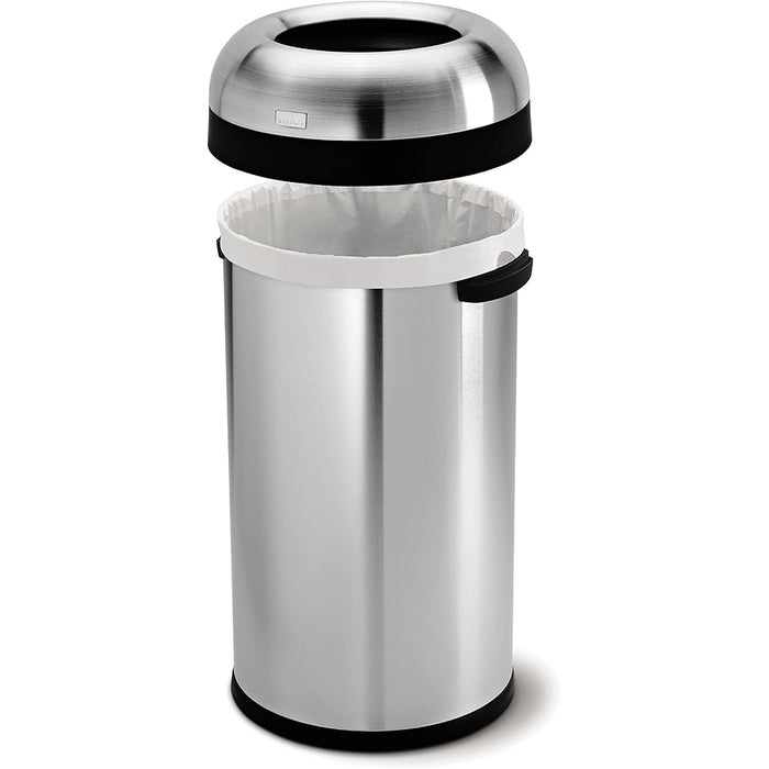 Bullet Open Bin Brushed Steel 60L