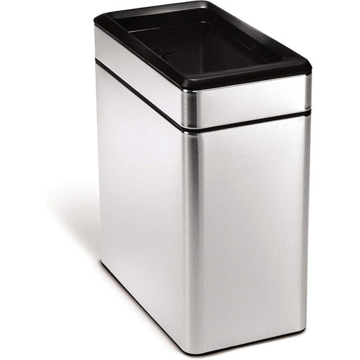 Profile open bin 10litre brushed steel