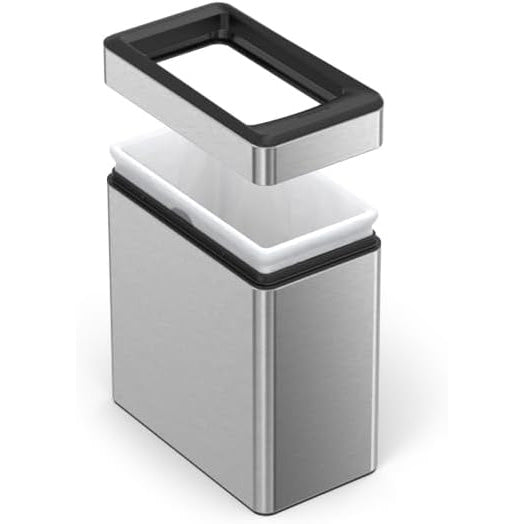 Profile open bin 10litre brushed steel