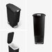 Plastic slim pedal bins 40litre black