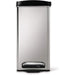 Profile Step Bin Brushed Stainless steel  black plastic Lid 10L