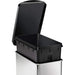 Profile Step Bin Brushed Stainless steel  black plastic Lid 10L