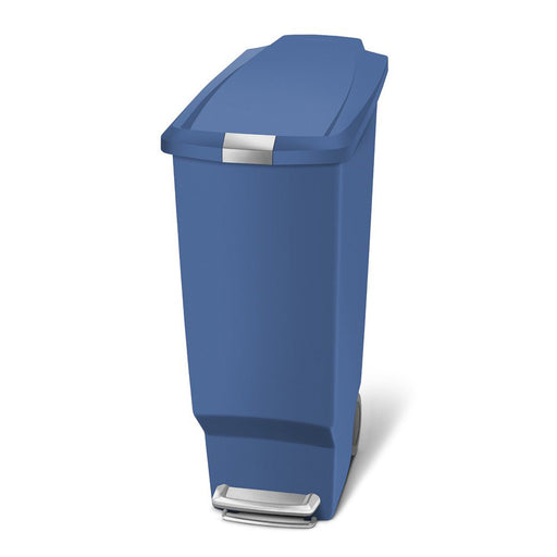 Slim Pedal Bin Plastic Blue 40L