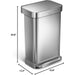 45L Rectangular pedal bin FPPS  Steel Liner pocket