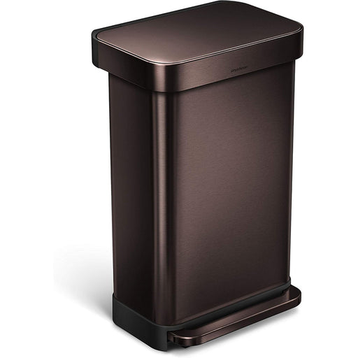 Rectangular Pedal Bin DARK BRONZE-LINER POKET 45L