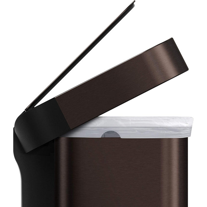 Rectangular Pedal Bin DARK BRONZE-LINER POKET 45L