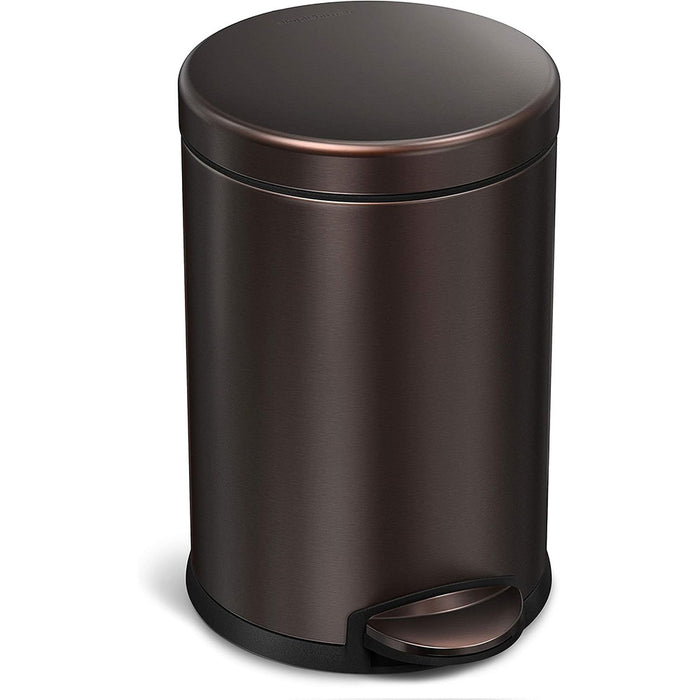 ROUND PEDAL BIN DARK BRONZE 4.5L