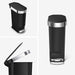 40L Slim Plastic Pedal Bin, Black W/Steel Trim