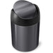 Semi round pedal bin, with liner rim, Black 1.5L