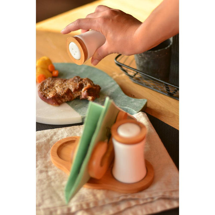 Chava - Salt & Pepper Shaker with Napkin Holder