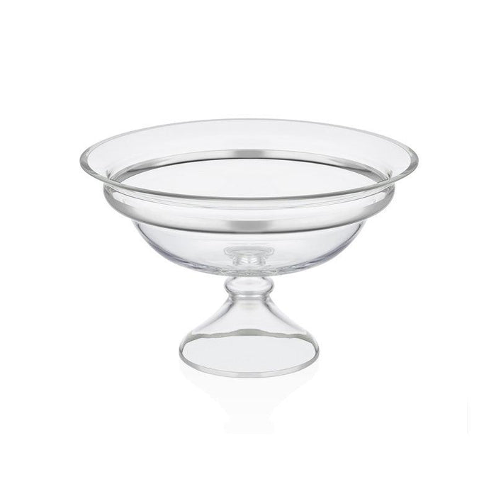 FRUIT BOWL W/STAND 30 CM DALIA PLATINUM