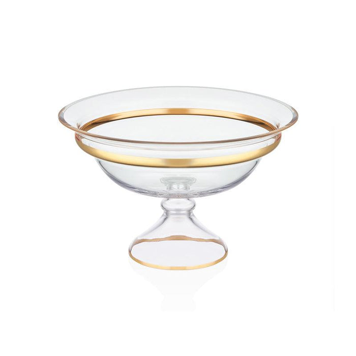 FRUIT BOWL W/STAND 30 CM DALIA GOLD