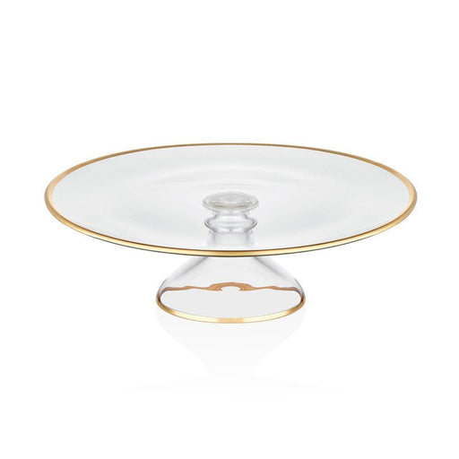 SERVING PLATE W/STAND 33 CM DALIA GOLD