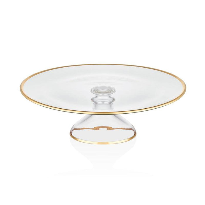 SERVING PLATE W/STAND 33 CM DALIA GOLD