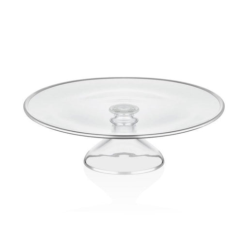 SERVING PLATE W/STAND 33 CM DALIA PLATINIUM