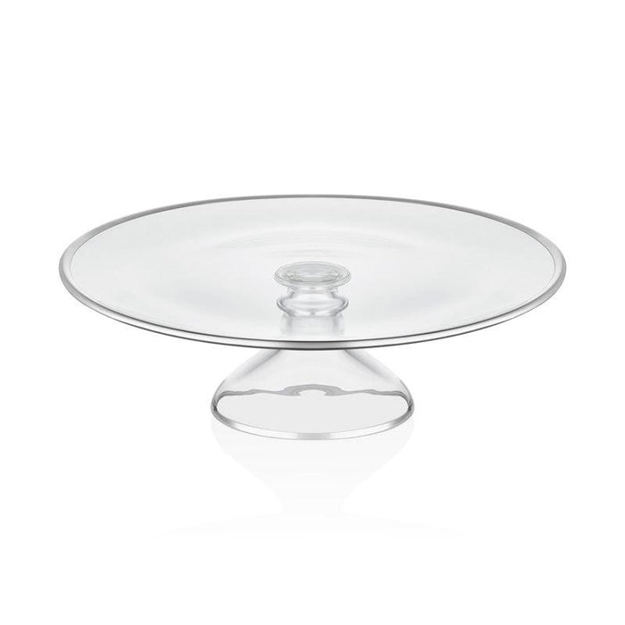 SERVING PLATE W/STAND 33 CM DALIA PLATINIUM