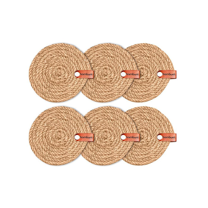 Koza - 6Pcs. Jute Coaster