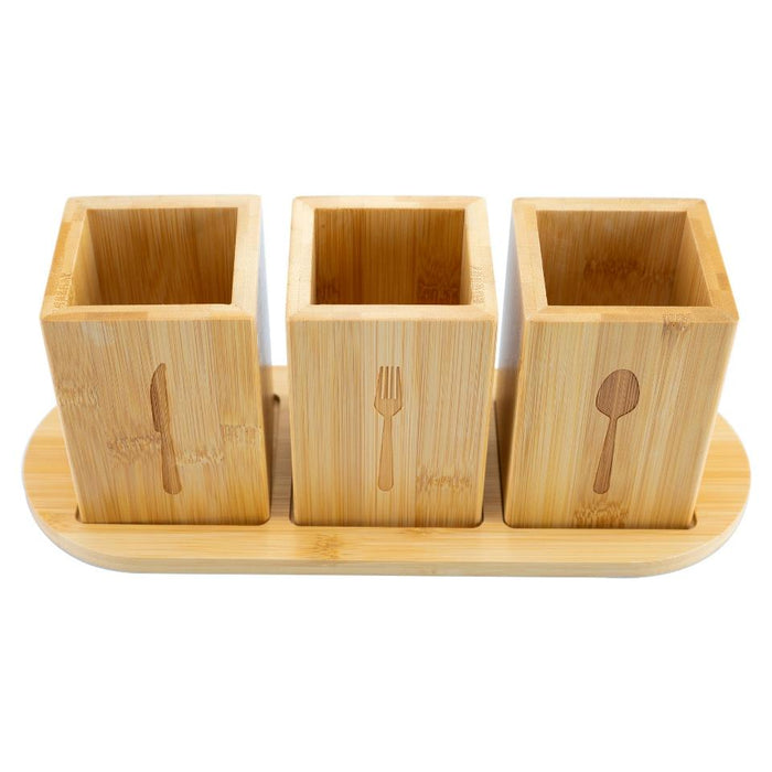 Miccho - 4 Pcs Utensil Holder with Stand Square