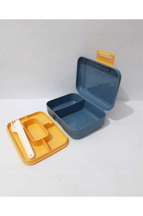 Tasty Lunch Box with fork and spoon