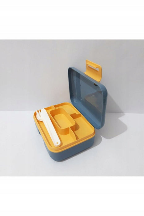 Tasty Lunch Box with fork and spoon