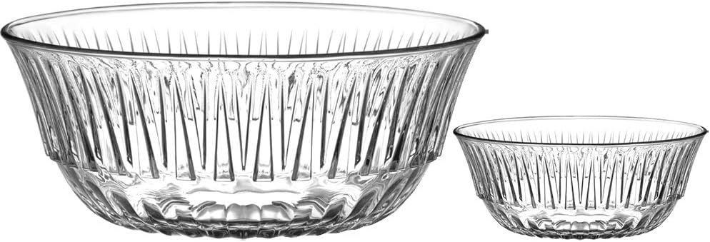 LAV Alinda Glass Bowl Set, 13-piece (1 large bowl, 12 medium bowls)