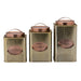 COPPER COVERED GOLD 3 pcs BROWN-SUGAR JAR H10x12x15 CM