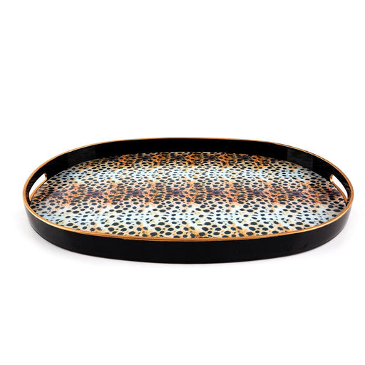 LEOPARD OVAL TRAY 49X33