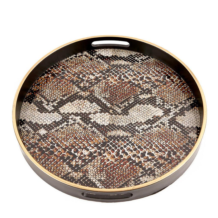 COFFEE SNAKE SKIN YUV TRAY 37 CM