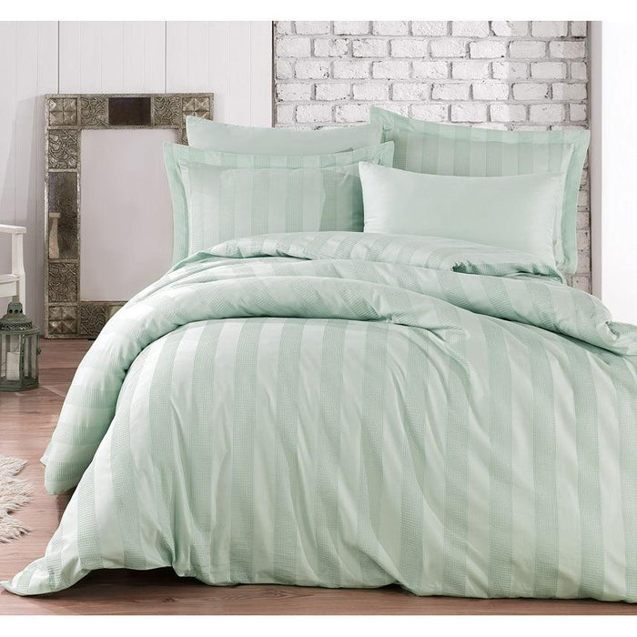 4pcs Single Duvet Cover 160*220 SATIN Waffle green