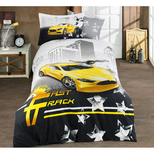 3pcs Single Duvet Cover 160*220 Fast Track Yellow