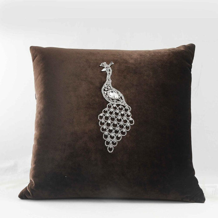 WITH STONE (PLATIN) CUSHION 45X45 CM BROWN