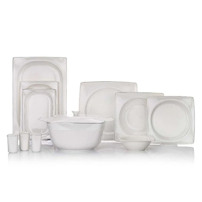 GLAMOR PRIVATE DINNER SET-60 PCS-WHITE