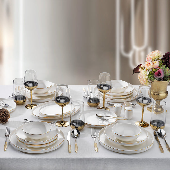 SCHAFER ADEL GOLD DINNER SET - 56 PCS.-GOLD
