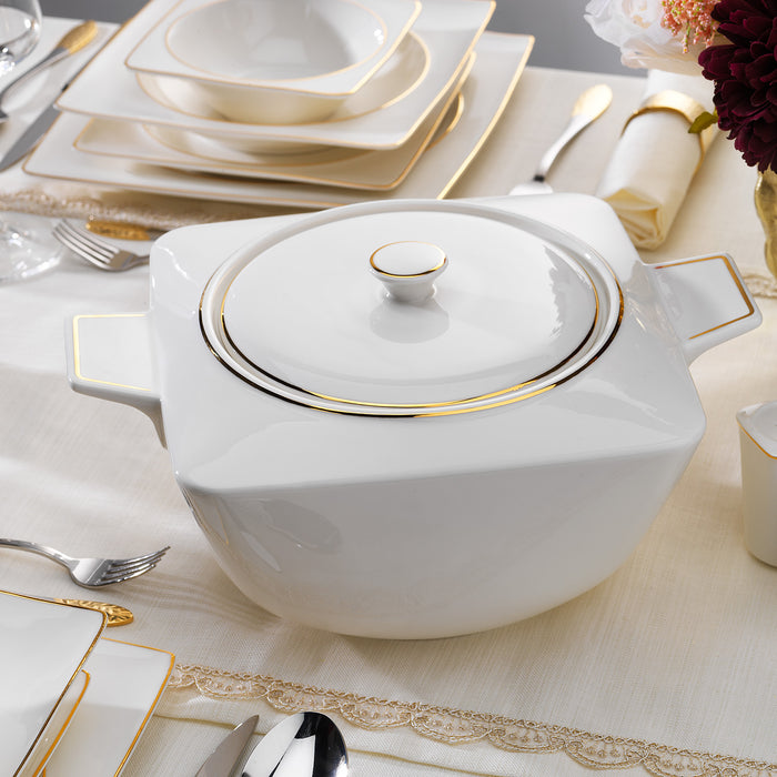 SCHAFER ADEL GOLD DINNER SET - 56 PCS.-GOLD