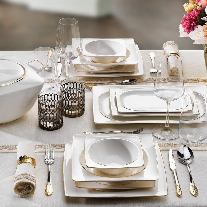 GLAMOR PURE  DINNER SET-60 PCS-GOLD