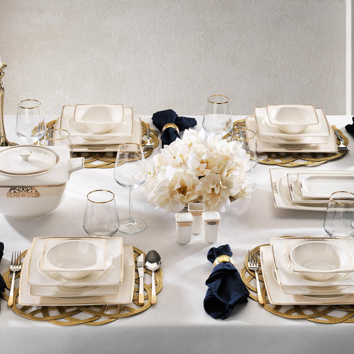 GLAMOR PURE  DINNER SET-60 PCS-GOLD