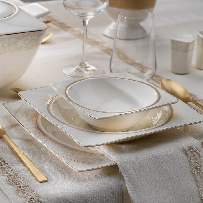 SCHAFER GLAMOR ELEGANT DINNER SET-60 PCS-WHITE