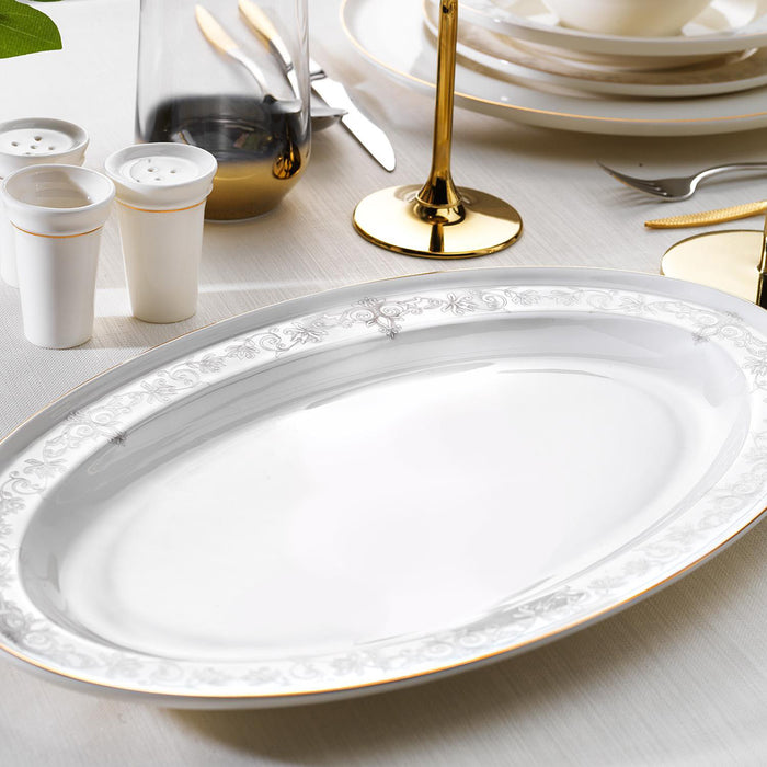 SCHAFER QUEEN NATTY BONE DINNER SET -60 PCSD-GOLD