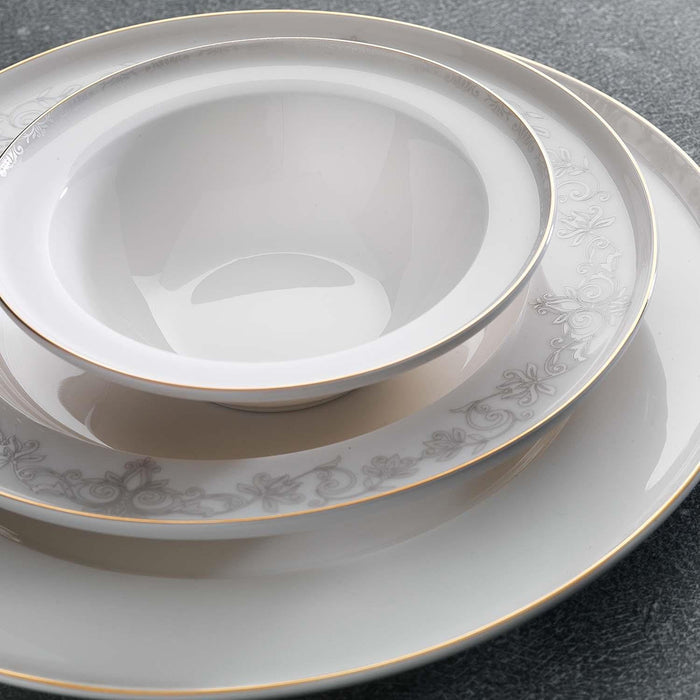 SCHAFER QUEEN NATTY BONE DINNER SET -60 PCSD-GOLD