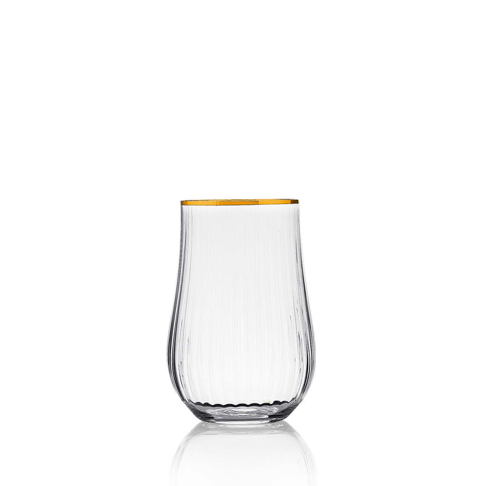 Schafer Tulipa Optik Soft Drink Glass 6 Pieces-Gold