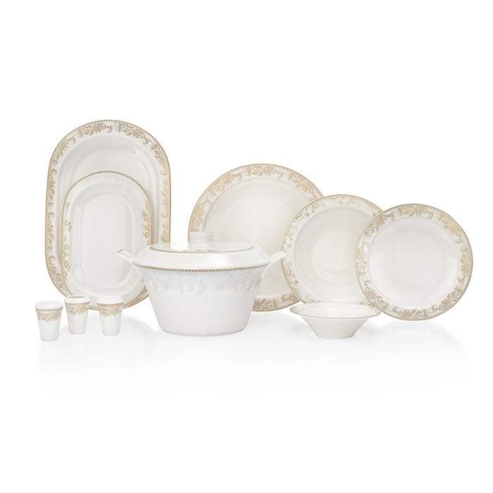 Schafer Tilsim Bloomfest Dinnerware 60 Pieces-Gold