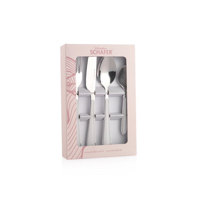 Schafer Mona 24 Pieces Cutlery Set-White