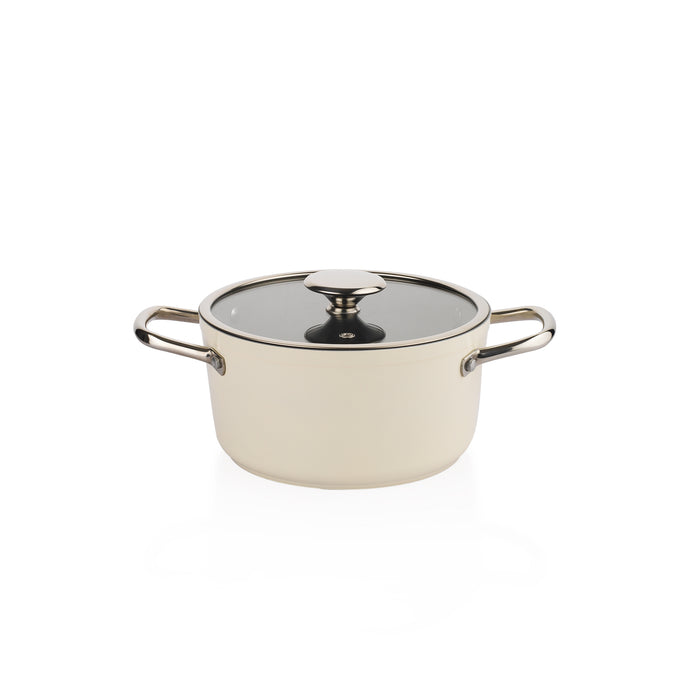 Schafer Gravita Ceramic Cookware Set 7 Pieces - Cream