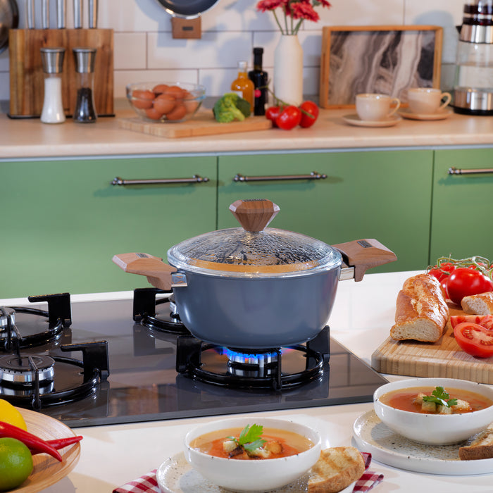 Schafer Fiesta Ceramic Deep Pot 20 Cm-Black