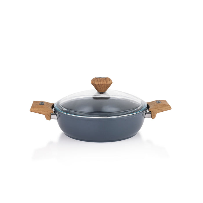 Schafer Fiesta Ceramic Flat Pot 24 Cm-Black