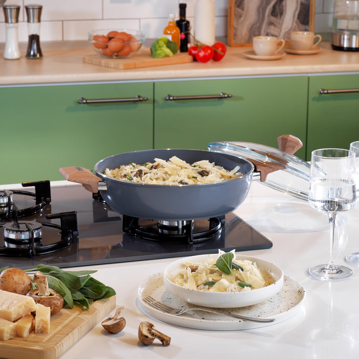 Schafer Fiesta Ceramic Flat Pot 26 Cm-Black