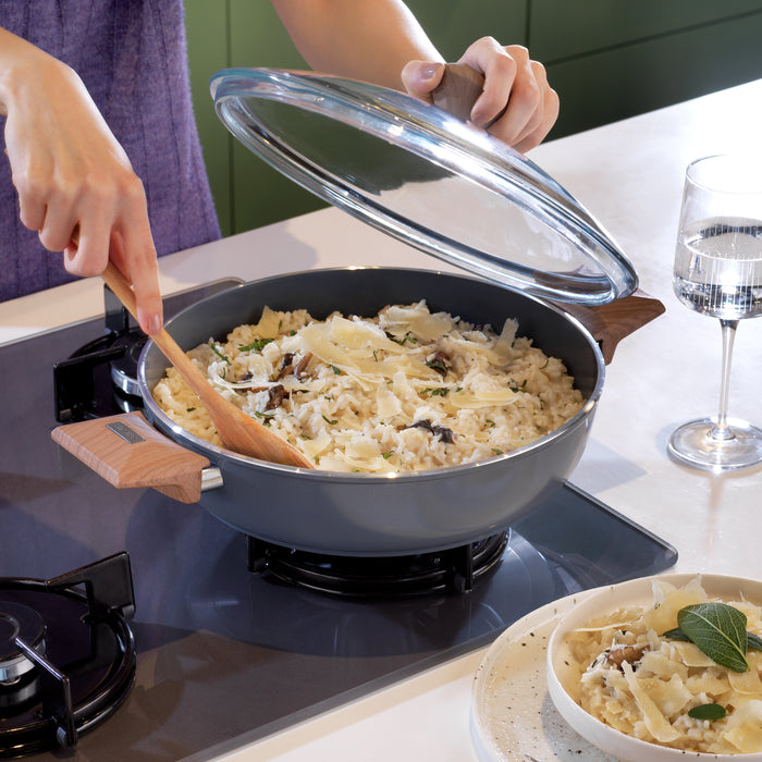 Schafer Fiesta Ceramic Flat Pot 26 Cm-Black