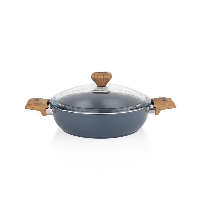 Schafer Fiesta Ceramic Flat Pot 26 Cm-Black